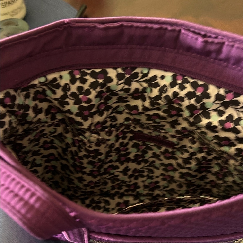Vera Bradley Plum Quilted Tote with Front Zip Pocket - Picture 2 of 3